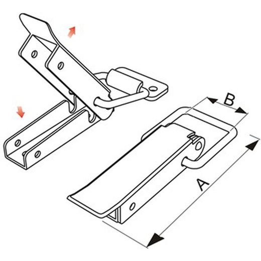 Serrure pour boîtes avec crochet plat en acier inoxydable