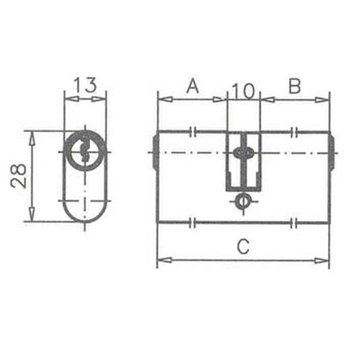 Cylindre cvl mod. 5963 pour les serrures 1963-1975