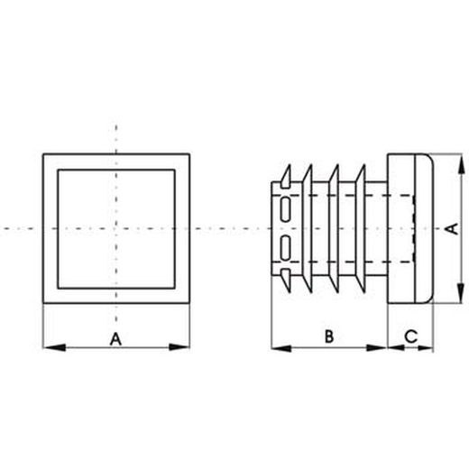 Embout cannelé intérieur carré