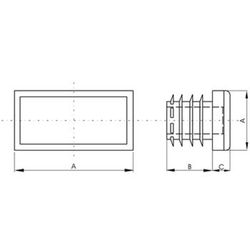 Contera rectangular interior estriada