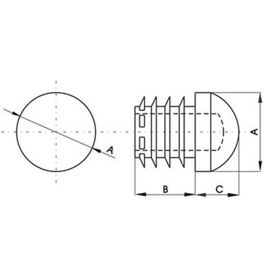 Contera redonda interior estriada