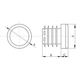 Embout rond intérieur plat nervuré