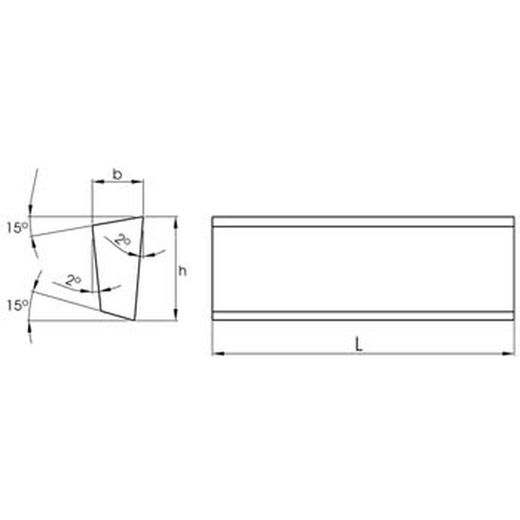 Cuchilla trapezoidal forma l-1