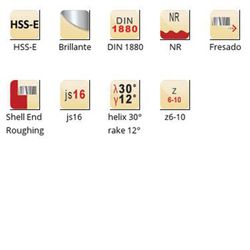 D402 - Fraises à surfacer brillantes Dormer HSS-E avec trou d'ébauche n° DIN 1880 DIN 1880
