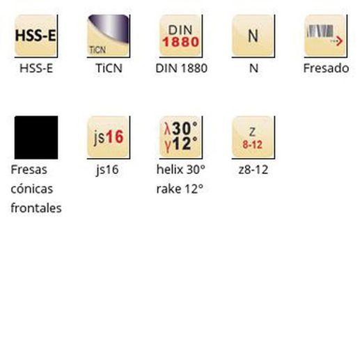 D420 - dormer hss-e ticn fresas frontales con agujero n din 1880 din 1880