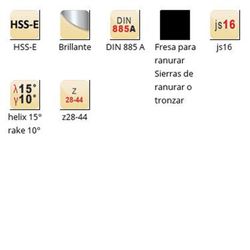 D763 - Fraise à rainurer Dormer HSS-E brillante Fraise à rainurer DIN 885 A DIN 885 A