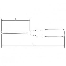 Tournevis à tête plate avec manche en bois réf. 9710