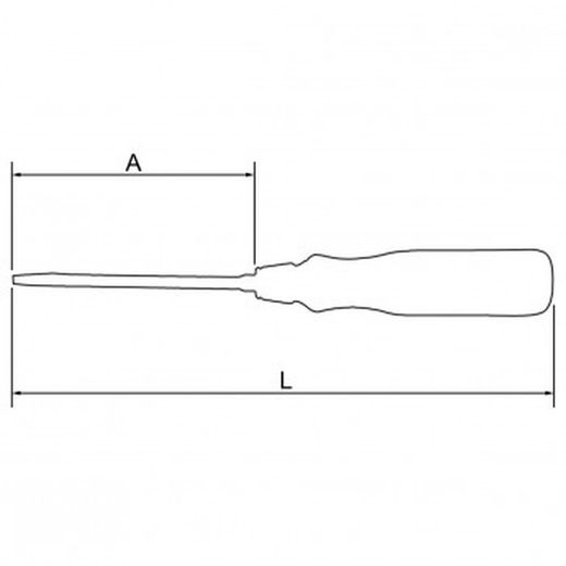 Tournevis à tête plate avec manche en bois réf. 9710