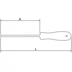 Tournevis plat droit Bahcofit avec manche en caoutchouc réf. B191
