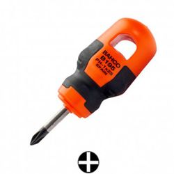 Tournevis court Phillips bahcofit avec manche en caoutchouc réf. B195ph