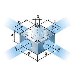 Distributeur en aluminium croisé avec filetage cylindrique mod. Déchirer