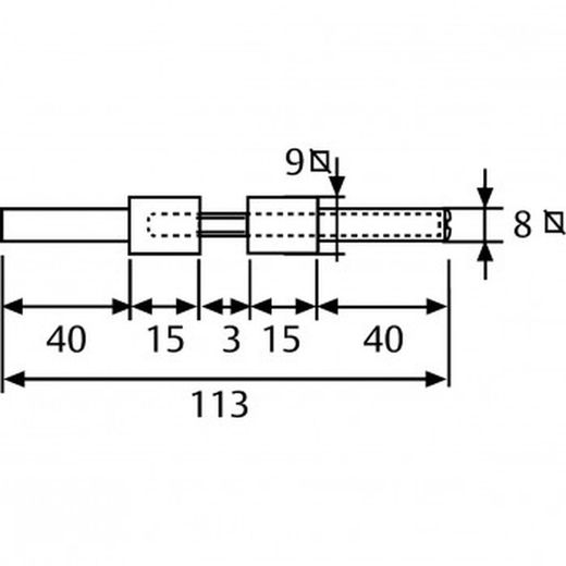 Carré double filetage 8/9 + 9/8 réf. Cdcf60mak