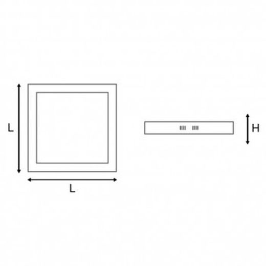 Downlight LED carré en saillie 18w 1620lm mod. Gala