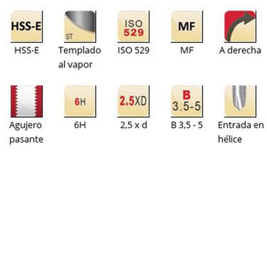 E011 - Tarauds machine Dormer HSS-E trempés à la vapeur MF Entrée hélicoïdale Entrée hélicoïdale ISO 529