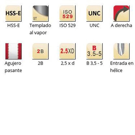 E021 - Tarauds machine Dormer HSS-E trempés à la vapeur UNC UNC Entrée hélicoïdale Entrée hélicoïdale ISO 529