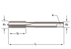 E100 - Tarauds à main Dormer HSS brillant M, goujures droites DIN 352