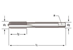 E101 - Tarauds à main Dormer HSS brillant M, goujures droites DIN 352