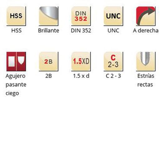 E108 - Tarauds à main Dormer HSS brillant UNC UNC à goujures droites DIN 352