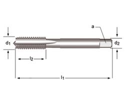 E108 - Tarauds à main Dormer HSS brillant UNC UNC à goujures droites DIN 352
