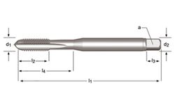 E237 - Tarauds machine Dormer HSS-E brillant M, goujures droites DIN 371