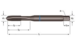 E240 - dormer hss-e-pm templado al vapor shark m  m macho de máquina con entrada en hélice shark (anillo azul) entrada en hélice din 371 le 10, din 376 ge 12