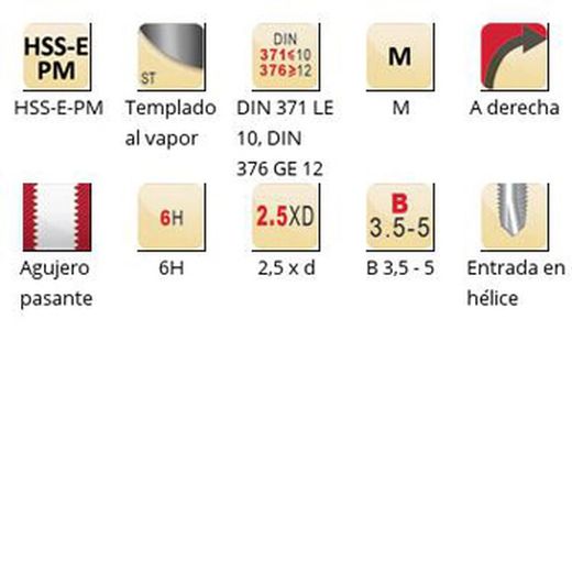E240 - dormer hss-e-pm templado al vapor shark m  m macho de máquina con entrada en hélice shark (anillo azul) entrada en hélice din 371 le 10, din 376 ge 12