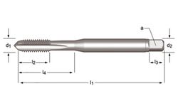 E242 - Tarauds machine Dormer HSS-E brillants MF, goujures droites DIN 371