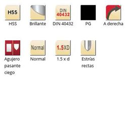 E243 - Tarauds machine Dormer HSS brillant PG, goujures droites DIN 40432