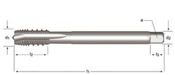 E266 - dormer hss-e brillante m  m machos de máquina, dientes alternos entrada en hélice entrada en hélice din 376
