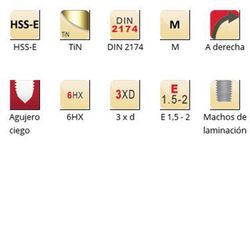 E293 - Tarauds à rouler Dormer HSS-E Tin M DIN 2174