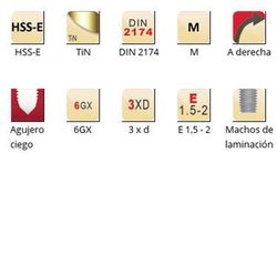 E296 - dormer hss-e tin m  m machos de laminación machos de laminación din 2174