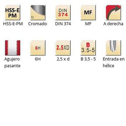 E299 - dormer hss-e-pm cromado shark mf  mf macho de máquina con entrada en hélice shark (anillo amarillo) entrada en hélice din 374