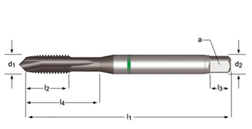 E472 - dormer hss-e-pm super-b shark m  m macho de máquina con entrada en hélice shark (anillo verde) entrada en hélice din 371 le 10, din 376 ge 12