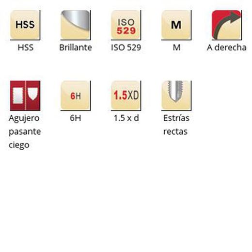 E500 - Tarauds machine Dormer HSS Bright M, goujures droites, goujures droites, ISO 529