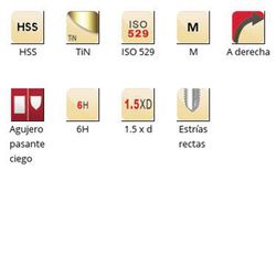 E504 - Tarauds machine Dormer HSS Tin M, cannelures droites, cannelures droites, ISO 529