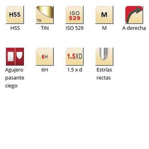 E504 - Tarauds machine Dormer HSS Tin M, cannelures droites, cannelures droites, ISO 529