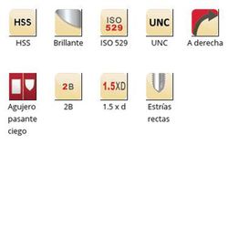 E515 - Tarauds machine Dormer HSS brillant UNC UNC Flûtes droites Flûtes droites ISO 529
