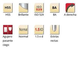 E542 - Tarauds machine Dormer HSS Bright Ba Ba, cannelures droites, cannelures droites, ISO 529