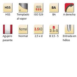 E545 - Tarauds machine Dormer HSS trempés à la vapeur ba ba entrée hélicoïdale entrée hélicoïdale ISO 529