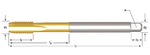 E610 - dormer hss-e tin m  m machos de máquina extra largo estrías rectas estrías rectas iso 2283