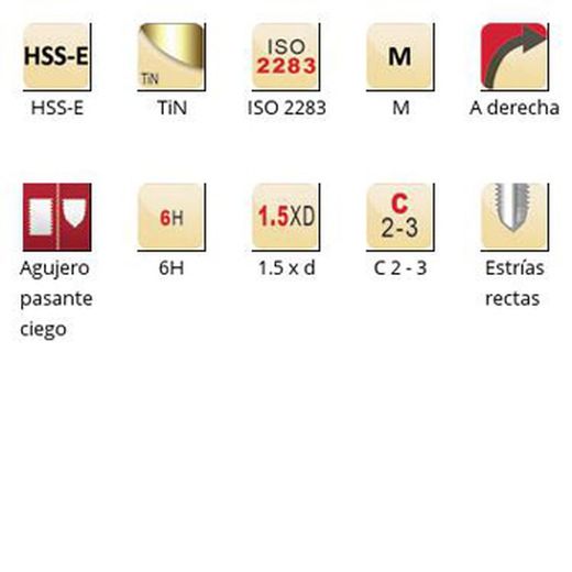 E610 - Tarauds machine extra longs Dormer HSS-E Tin M, cannelures droites, cannelures droites, ISO 2283