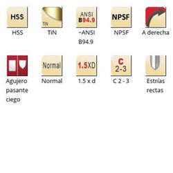 E720 - dormer hss tin npsf  npsf machos de máquina estrías rectas estrías rectas ~ansi b94.9