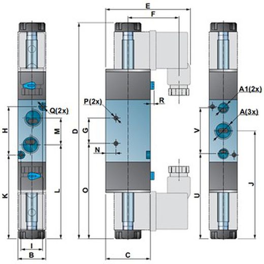 Electrovanne bistable 5/2 mod. Ef52e