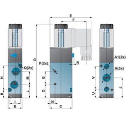 Electrovanne monostable 5/2 mod. Ef52m