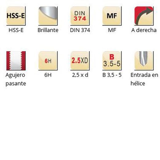 EP10 - Tarauds machine Dormer HSS-E brillants MF, entrée hélicoïdale, entrée hélicoïdale DIN 374
