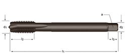 EP11 - Tarauds machine Dormer HSS-E trempés à la vapeur MF Entrée hélicoïdale Entrée hélicoïdale DIN 374