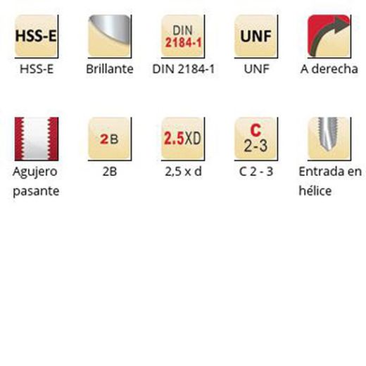 EP30 - Tarauds machine Dormer HSS-E brillants UNF, entrée hélicoïdale, entrée hélicoïdale DIN 2184-1