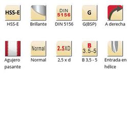 Ep40 - dormer hss-e brillante g(bsp)  g(bsp) machos de máquina entrada en hélice entrada en hélice din 5156
