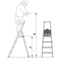Escalera de de tijera de aluminio mod. L40 (3 peldaños)