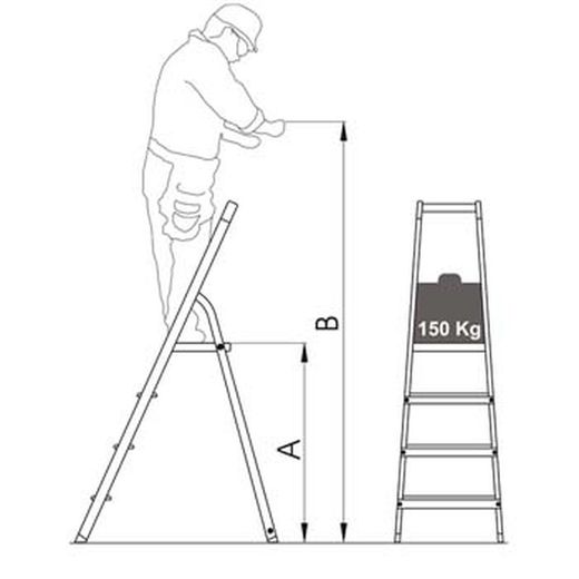 Escalera de de tijera de aluminio mod. L40 (3 peldaños)